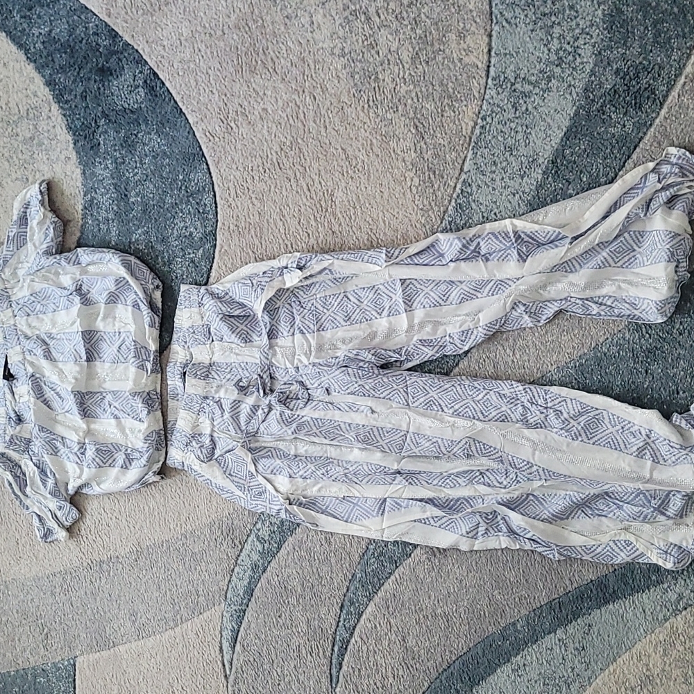 Offshoulder Crop & Open Leg Tie Pants Set
